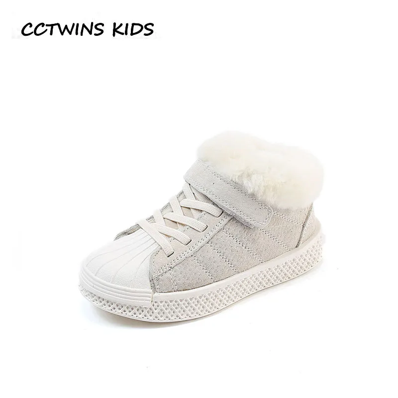 

CCTWINS KIDS 2018 Winter Boy Fashion Genuine Leather Shoe Baby Girl Sport Sneaker Children Casual Trainer Black FC2397