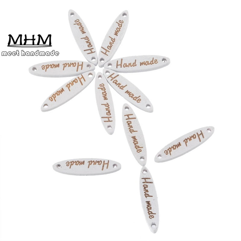 

50PCs DIY Sewing Wood For Clothing Handmade Letter Carved 2 Holes Oval Decorative Scrapbooking 2.8cmx0.8cm Buttons
