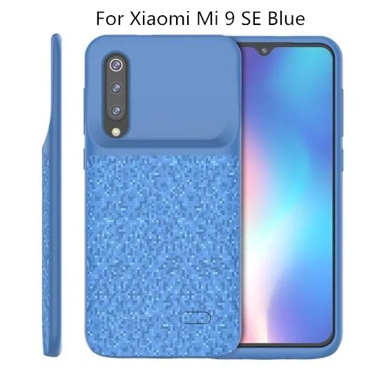 Egeedigi тонкий ударопрочный чехол для заряда батареи для Xiaomi Mi 9/9 Se power Case power Bank Высокая емкость батарея задняя крышка чехол - Цвет: For Mi 9 SE Blue