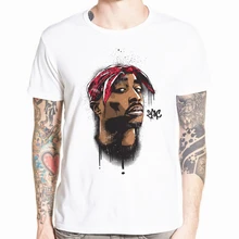 Hecoolba 2017 Men's print tupac 2pac T-shirt Short sleeve O-Neck White Tshirt Hip Hop Swag harajuku Streetwear T shirt HCP287