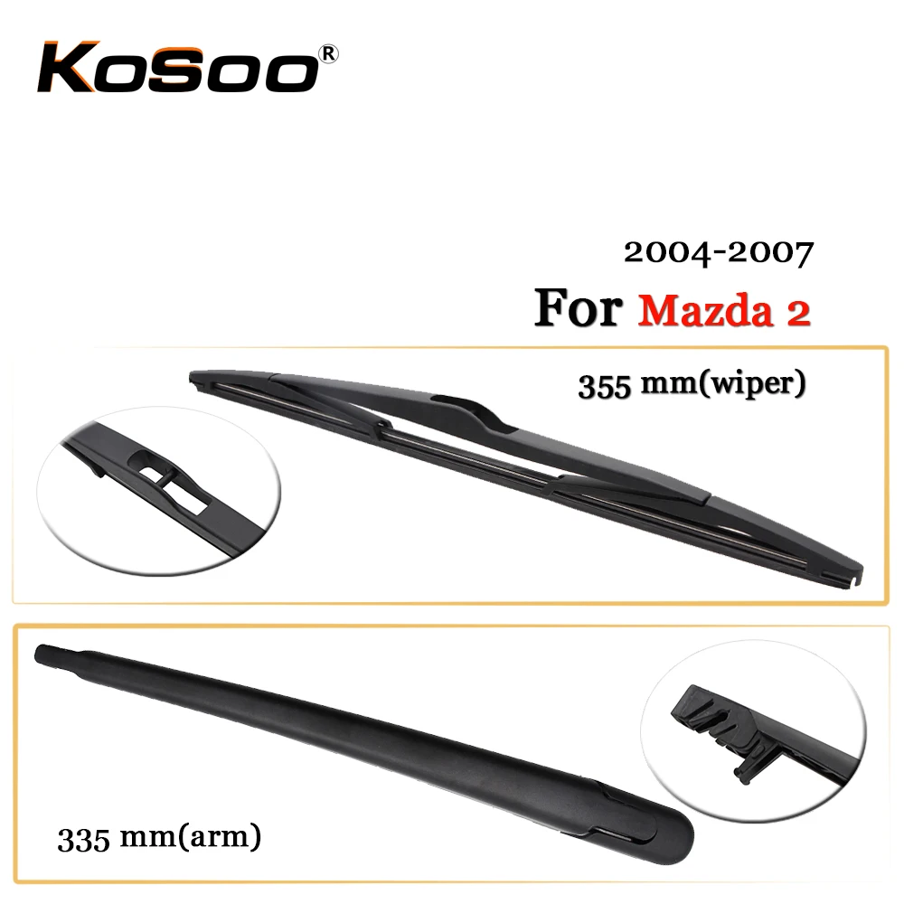 KOSOO Auto Rear Car Wiper Blade For Mazda 2,355mm 2004 2007 Rear Window Windshield Wiper Blades