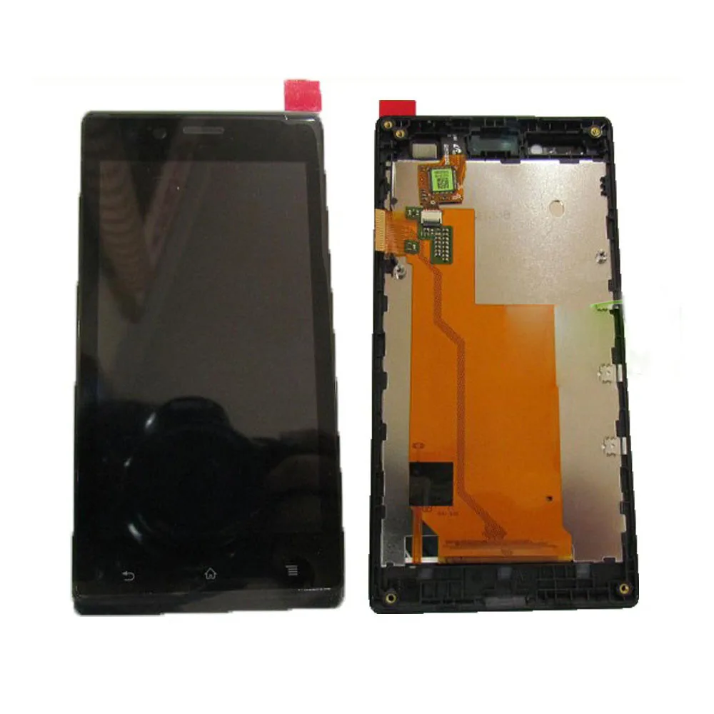 Для Sony Xperia J ST26a ST26i ST26 ЖК дисплей с сенсорным сенсором стекло дигитайзер рамкой в