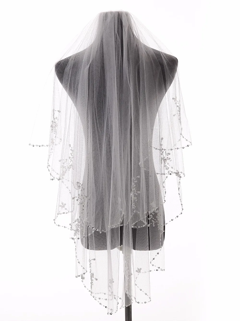 Forevergracedress bead edge Свадебные аксессуары фатин Свадебная Фата с расческой