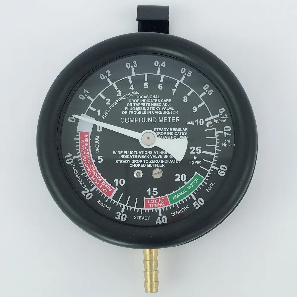 VicTsing Fuel Pump & Vacuum Tester Carburetor Valve Pressure Tester Gauge Kit Car Truck Diagnostic Tool 10PSI                    (3)