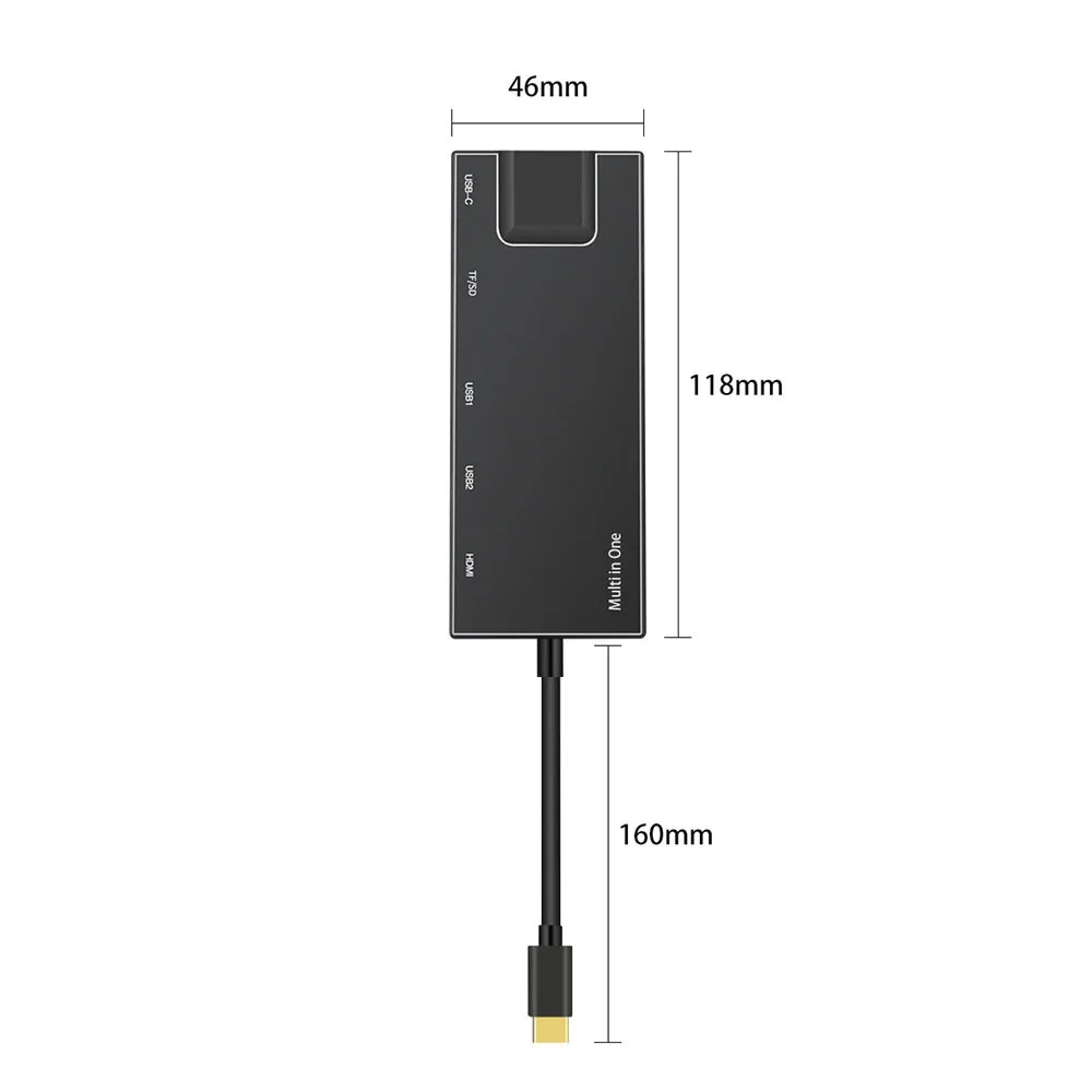 USB C к Type 8 в 1 3 0 HDMI 4K RJ45 Ethernet адаптер Micro SD TF кардридер концентратор зарядное
