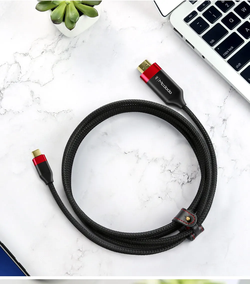 Mcdodo USB C HDMI 4 к HD аудио 2 м кабель Тип C к HDMI Thunderbolt3 для MacBook samsung huawei mate 20 P20 Pro USB-C HDMI адаптер