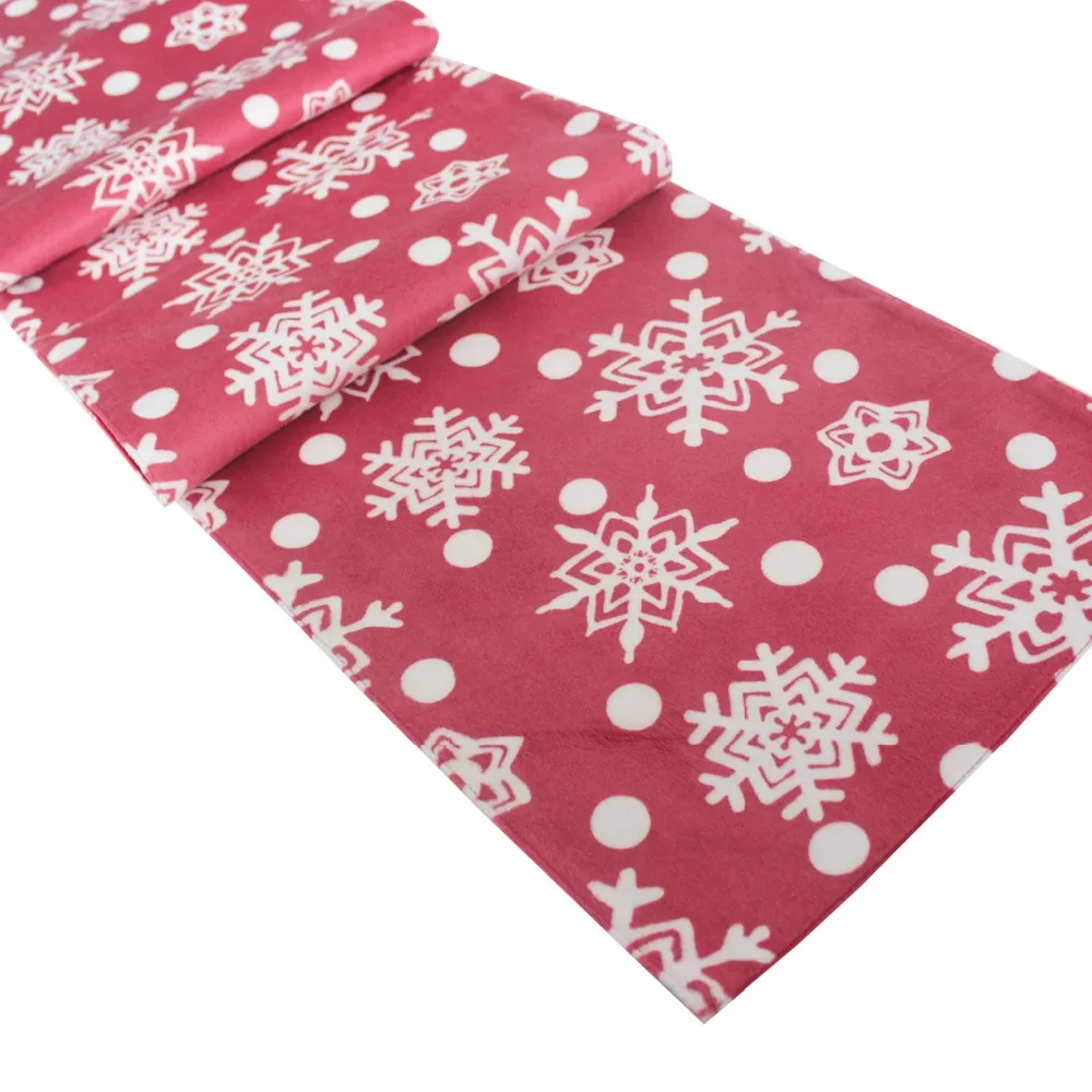 

Free Shipping Polar Fleece Snowflake Table Runner Printed Christmas Runners P2001
