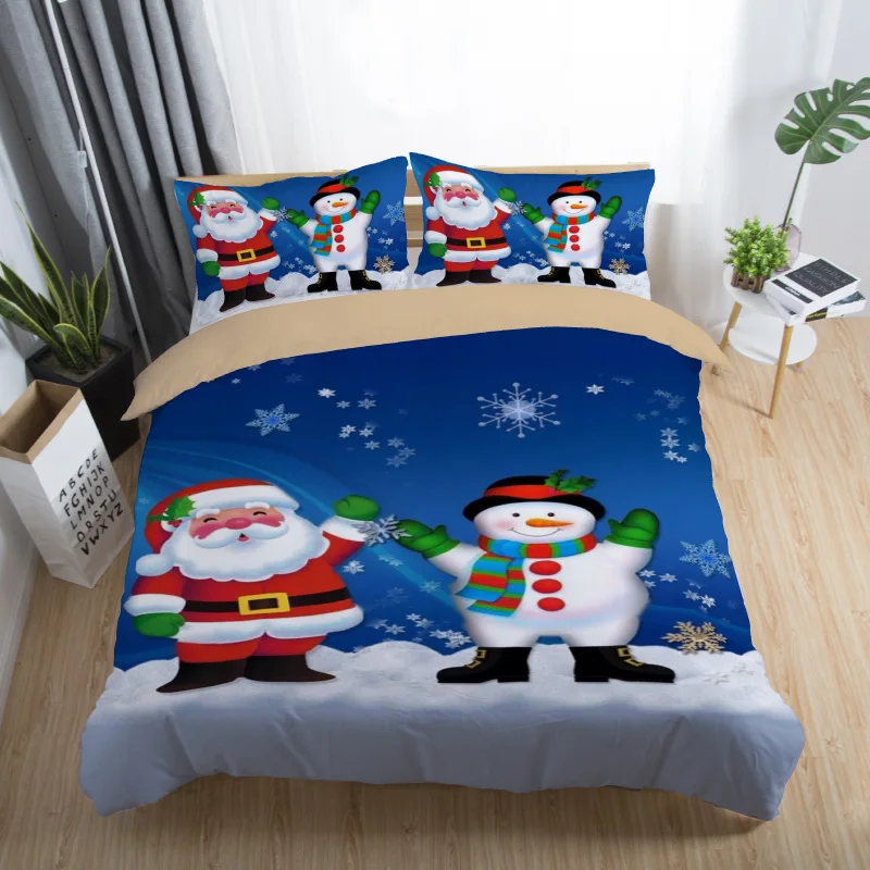 Комплект постельного белья с 3D рисунком &quotMerry Christmas&quot Размеры Queen/Twin/King