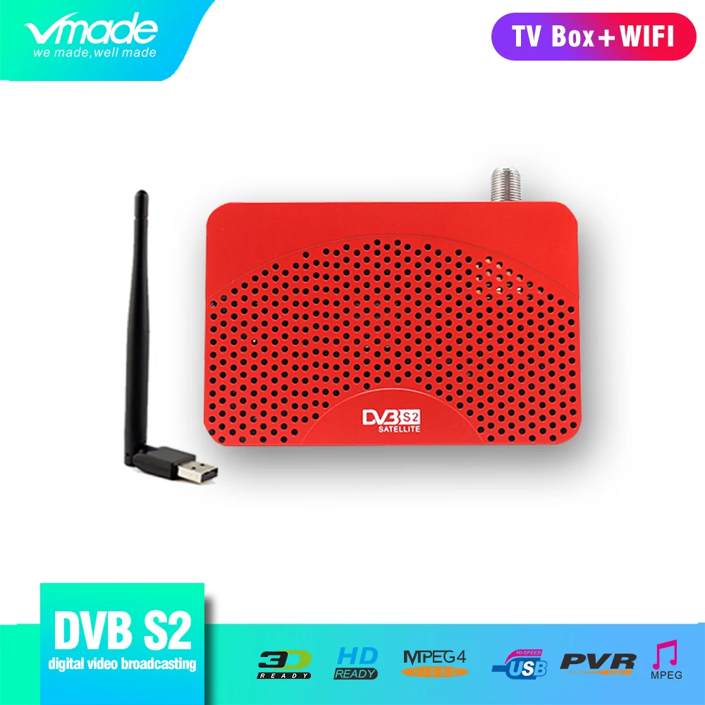 Vmade полностью HD цифровой DVB S2 спутниковый ТВ приемник Поддержка интерактивное