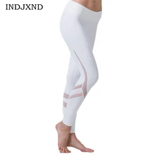 INDJXND женские леггинсы для тренировок, сетчатые леггинсы для фитнеса, эластичные большого размера, женская одежда, сетчатые леггинсы, женская спортивная одежда