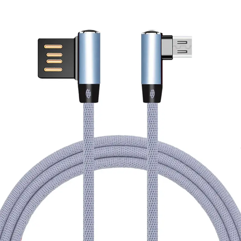 Sindvor Micro USB кабель для Xiaomi samsung 90 градусов быстрая зарядка USB кабель для передачи данных с двух сторон все микро-usb для устройств на аndroid мобильный шнур для телефона - Тип штекера: Light Blue