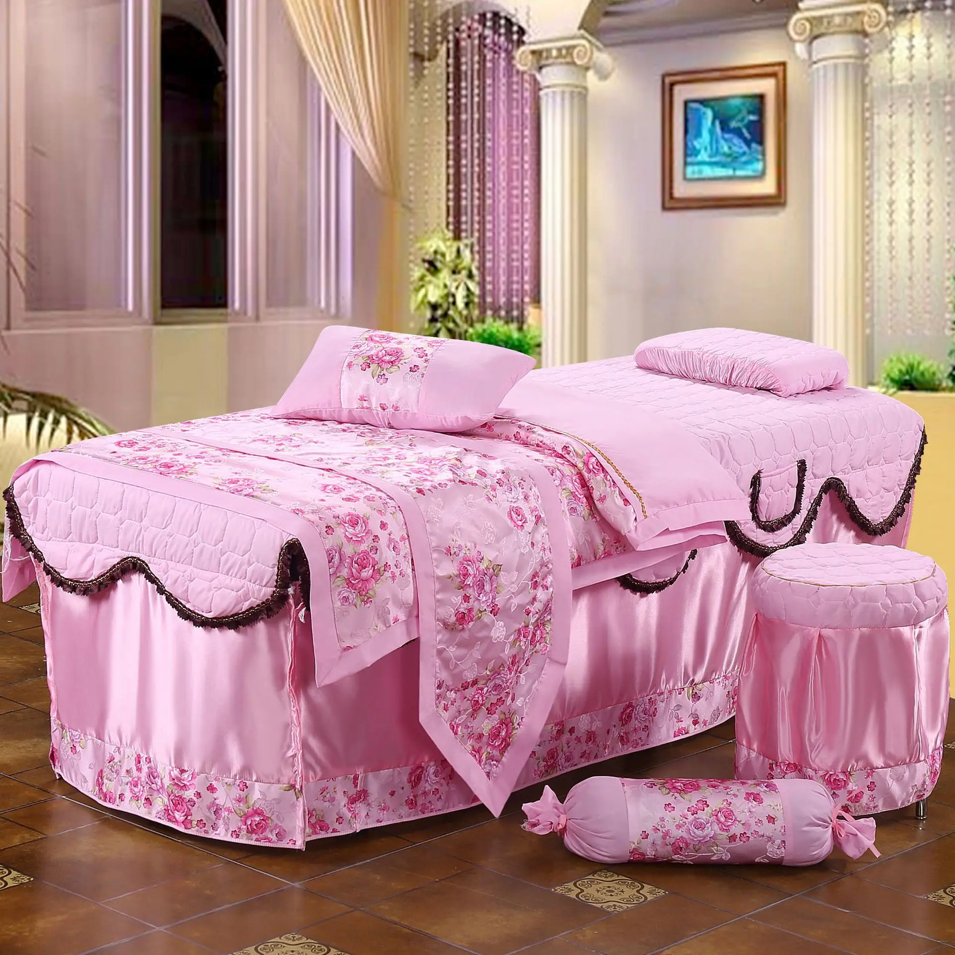 Four sets European cosmetology bedspreads Jacquard beauty salons