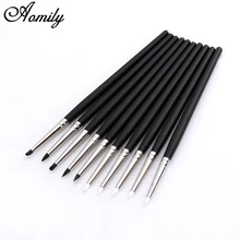 Aomily 5 шт./компл. Еда Кекс Сахарной ремесло средство для полировки зубов ручки-щетки украшения кисть силиконовая помадка формирование пера Сахар Craft Tool