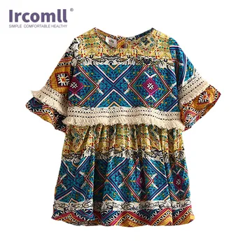 

Ircomll Toddler Girls Summer Clothing Bohemian Tassel Mini Short O-neck Baby Girl Summer Dress For Kids Brand Clothes BKTZ0039
