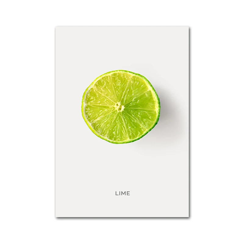 Lime 16 картины фруктов авокадо ананас Клубника киви плакаты детская столовая гостиная принты Скандинавская Живопись Искусство домашний декор - Цвет: Lime