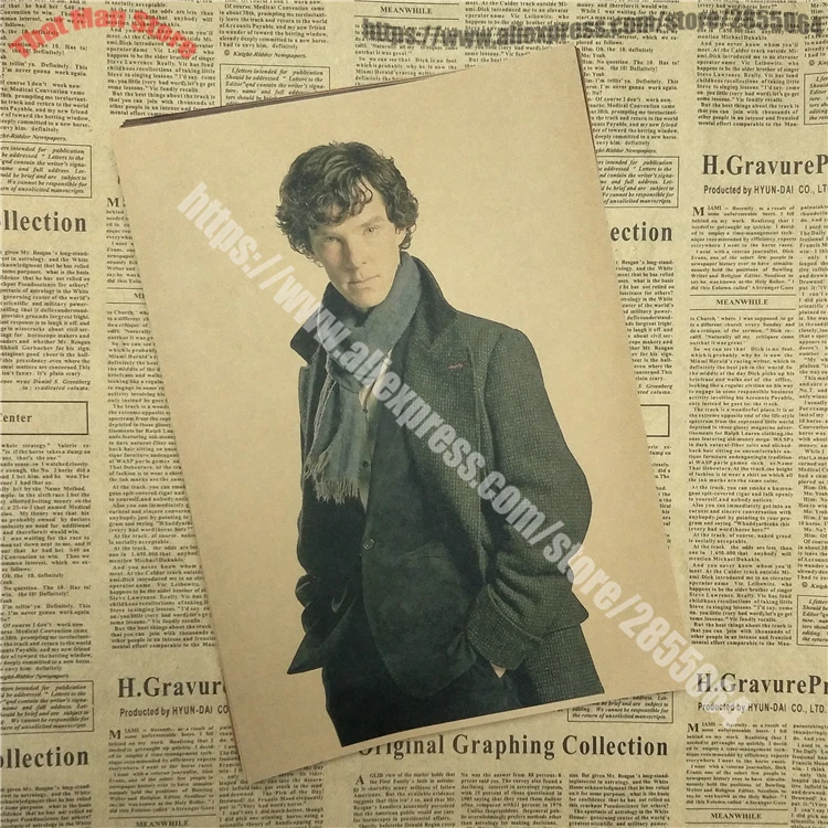 Шерлок Холмс Американский сериал домашний интерьер украшения Крафт Фильм плакат рисунок core наклейки на стену - Цвет: Розовый