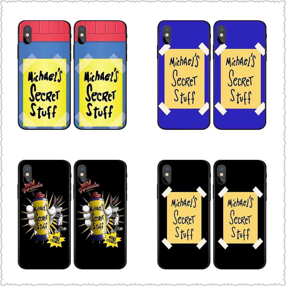

Michael's Secret Stuff Water Bottle Case For iphone X 7 8 Black silicone case For Samsungs7 s8 s9 Space Jam Case Cover