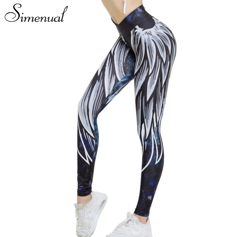 Simenual Harajuku 3D wing leggings for women 2018 push up sporting fitness legging athleisure bodybuilding sexy women's pants