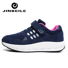 Женские кроссовки на танкетке; уличная спортивная прогулочная обувь; обувь для прыжков-кенгуру, увеличивающая рост; обувь для здоровья; Calzad Mujer