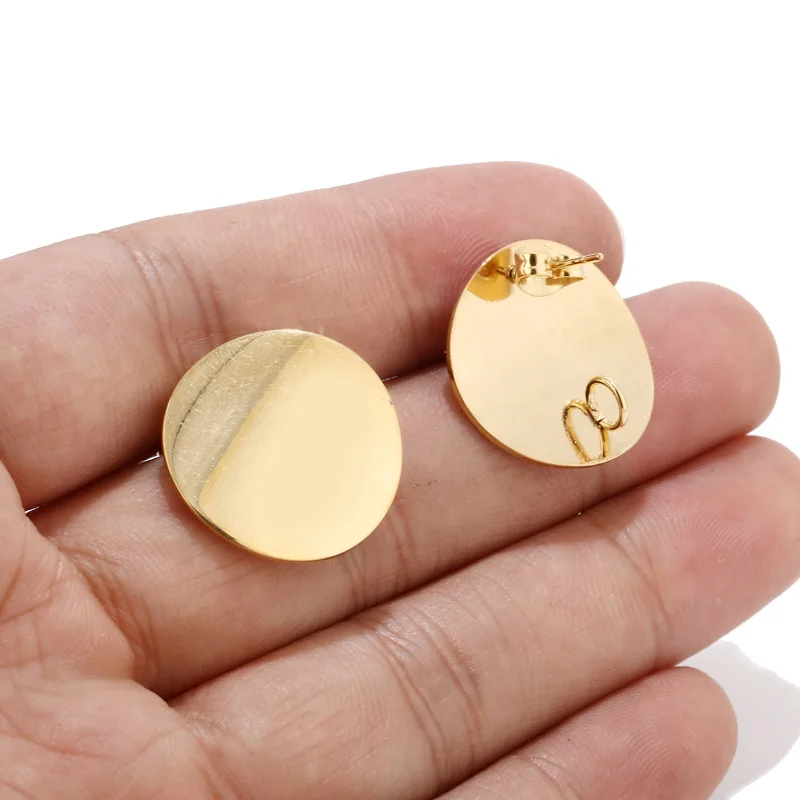 

20pcs/lot round Post with Ring 20mm Gold Plated Surgical Stainless Steel Post