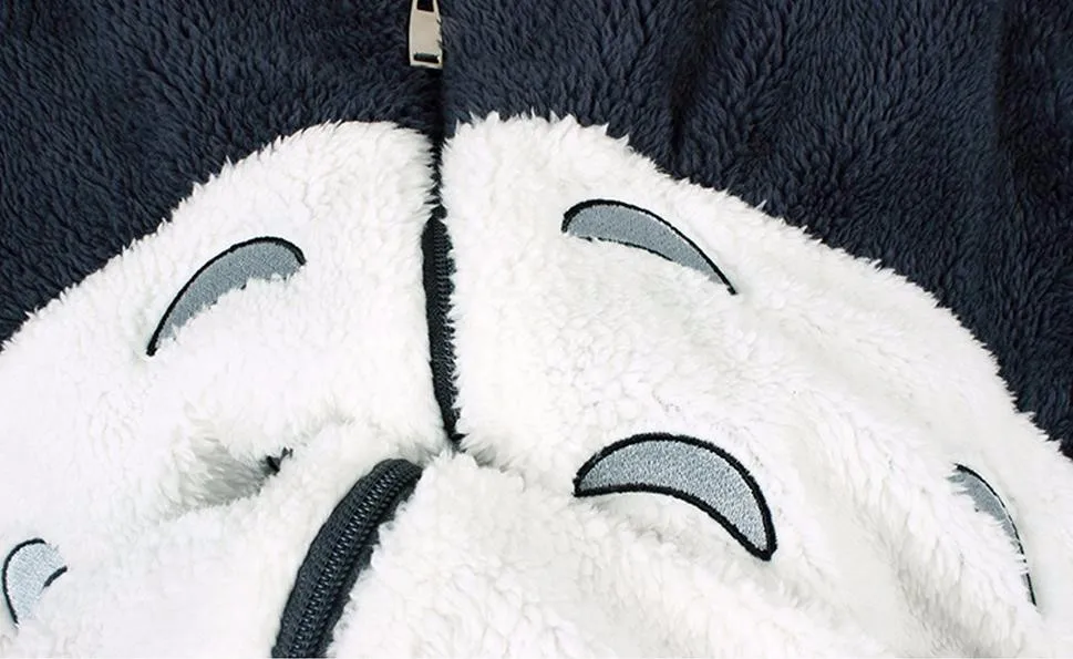 Anime Hoodies Totoro Plush Sweatshirts Warm Men Jackets Casual Zipper Hoodies Cosplay Winter Coats