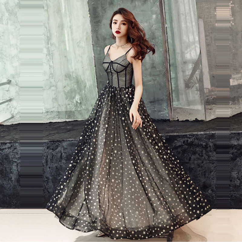 

Evening Dress Sling Sleeveless Women Party Dresses Backless Sequin Robe De Soiree 2019 Plus Size Sweetheart Formal Gowns E710