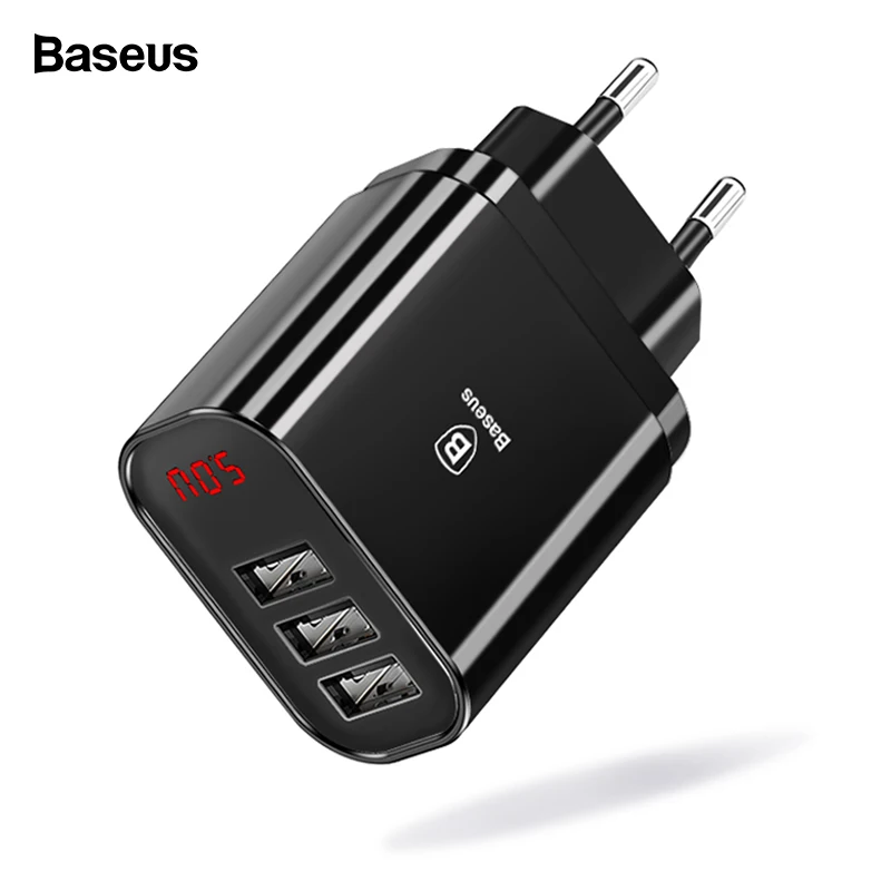 Baseus USB متعدد المنافذ شاحن آيفون سامسونج شياو mi mi سريع شحن توربو متعددة جدار شاحن الاتحاد الأوروبي الولايات المتحدة التوصيل الهاتف المحمول شا...