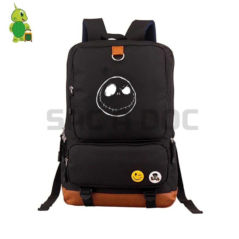 

The Nightmare Before Christmas Jack Backpacks Canvas Backpack for Teenagers Boys Girls Daily Rucksack Large Capacity School Bags