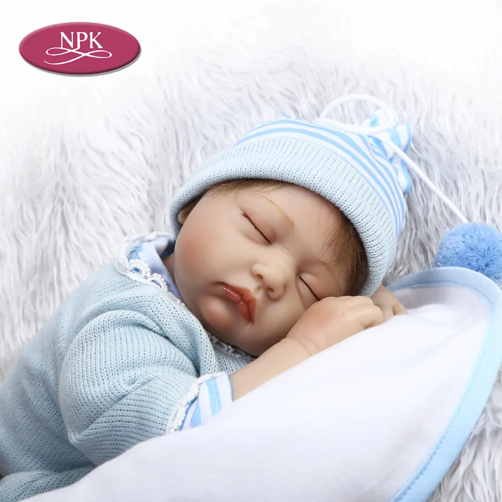 NPK 55CM Silicone Baby Reborn Doll 22 inch Soft Cloth Body Newborn Babies DOll Lifelike Rooted Hair Bebe Alive Doll Child Gift (7)