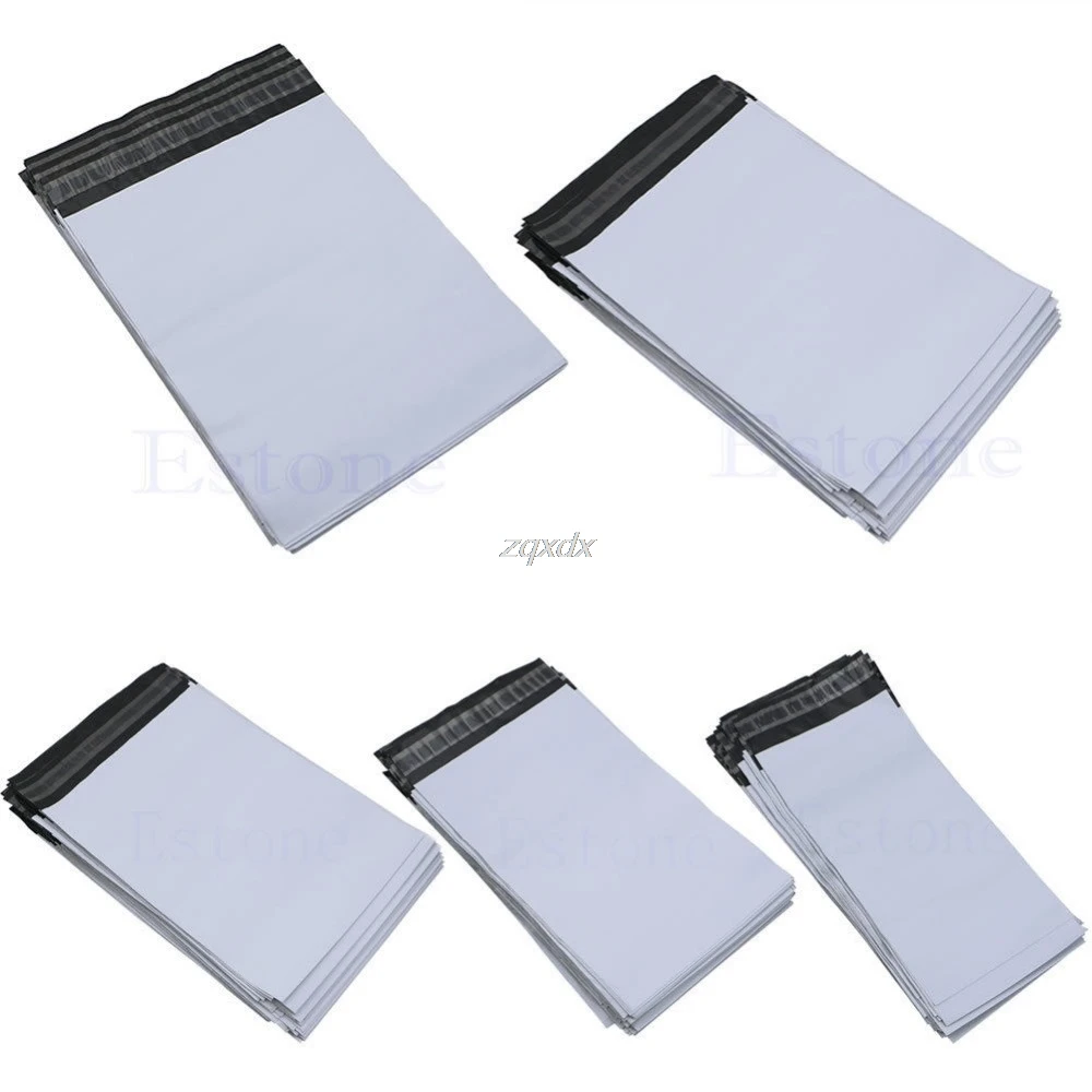 

Lot 100Pcs 3 Sizes Poly Mailer Self Sealing Plastic Shipping Mailing Bag Polybag