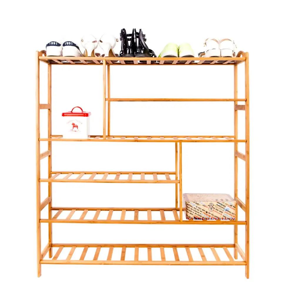 

Multi-function 6-layer Bamboo Shoe Storage Rack Hallway Cabinet Organizer Holder Door Shoe Storage Cabinet Shelf Shoe Organizers