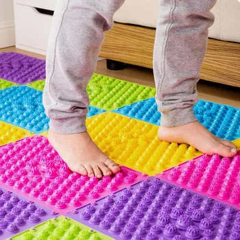 

4pcs Foot Massager Pads Blanket Yoga Mat Pebble Toe Patches Pressure Blood Circulation Body Relaxation Massage Non-slip Mat B151