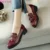 QUTAA 2017 PU Patent leather Women Pumps Square Med Heel Tassel Pointed Toe Platform Autumn Ladies Wedding Shoes Size 34-40