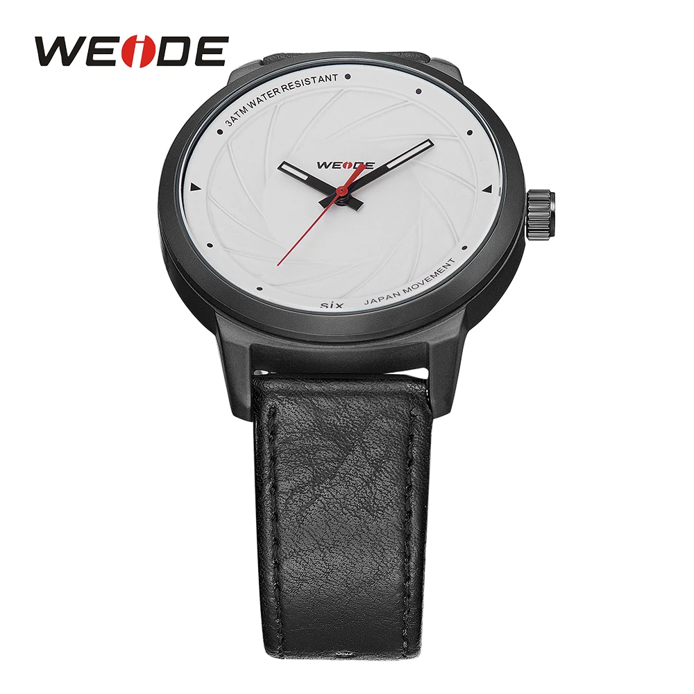 WEIDE Men's Sports Casual Outdoor Watch Analog Leather Black Strap Quartz Man Clock Army Military Wristwatches Hour Cheap Model
