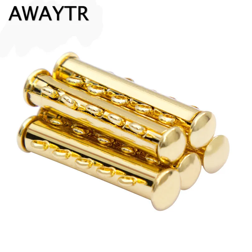 

Awaytr 5Sets Gold Plated 5-Strands Magnetic Slide Clasps 33*2mm