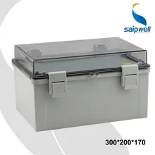 300*200*170 прозрачная крышка/крышка водонепроницаемый корпус для электроники с замком ПК материал пластиковый замок для корпуса SP-PCT-302017