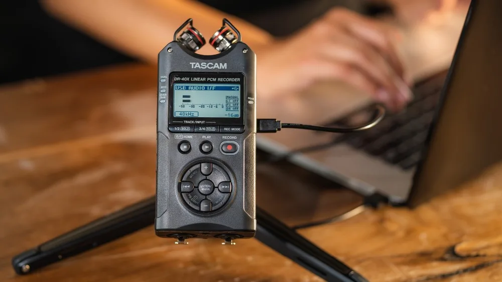 Модернизированный TASCAM DR40X DR-40X портативный универсальный четыре дорожки цифровой аудио рекордер ручка интервью рекордер USB аудио интерфейс