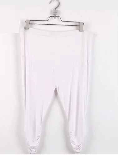 Летние брюки капри для беременных; брюки три четверти; брюки для беременных; брюки с регулируемой талией; Леггинсы для беременных - Цвет: white