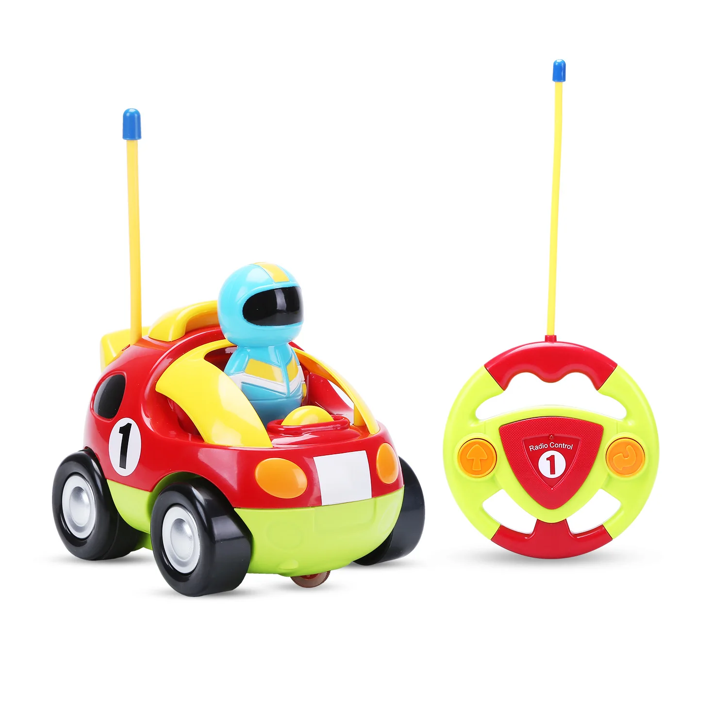 

US Stock Holy Stone RC Cartoon Race Car with Music & Lights Electric Radio Remote Control Toy for Baby Toddlers Kids & Children