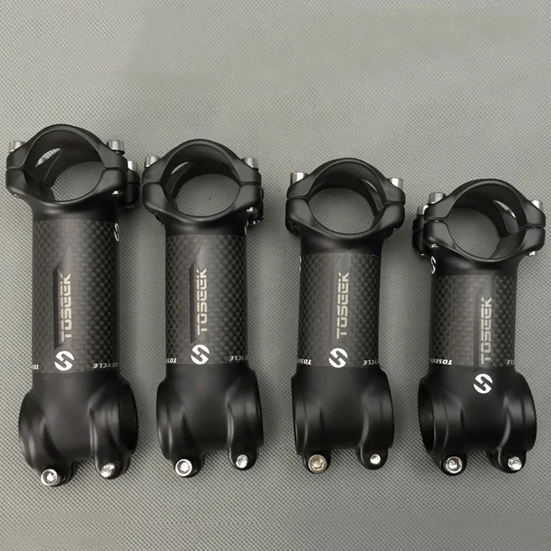 

TOSEEK Carbon Fibre Bicycle Stem For Mountain Road Bike Parts 31.8mm Matte 80/90/100/110mm Angle 7 Degree 99g
