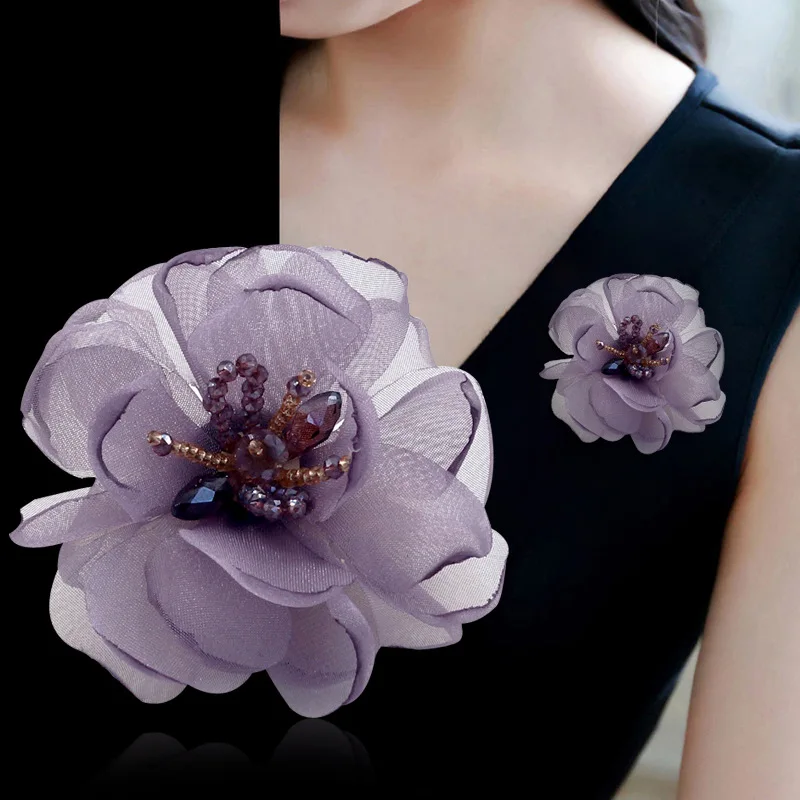 Spilla Foglia Viola Con Cristalli - Accessorio Elegante Per Abiti, Sciarpe E Cappotti - Regalo Perfetto - Foto 4