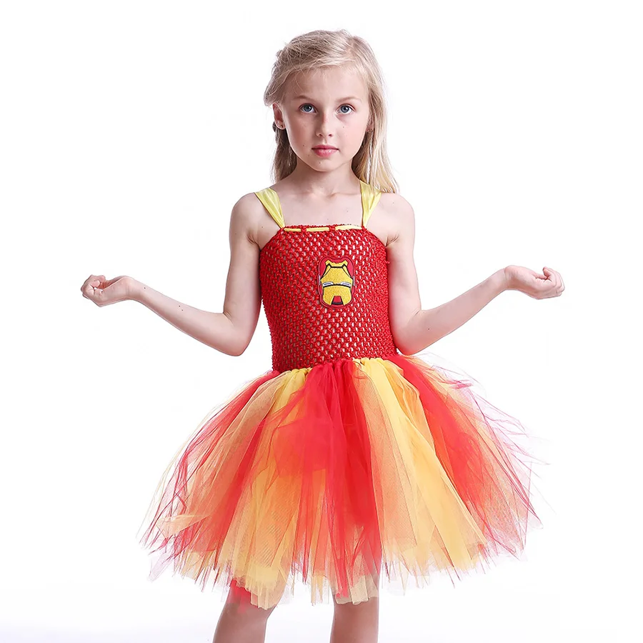 Girls Halloween Iron Man Tutu Dress Children Superhero Cartoon Tulle Costume (4)