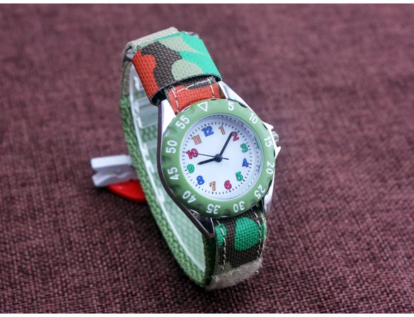 Высокое качество мальчик девочка часы Дети Детский подарок ткань ремешок учится время репетитор студентов наручные часы