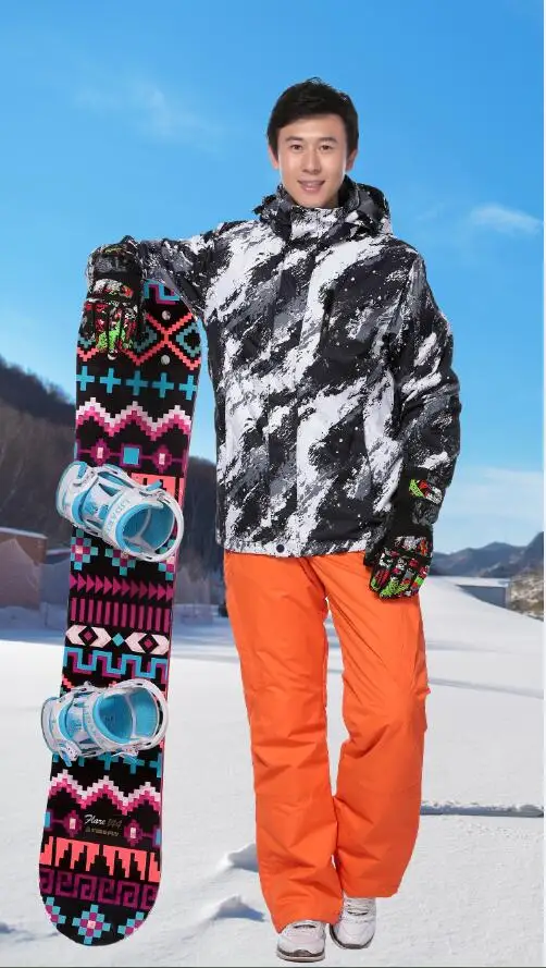 Marsnow, мужские лыжные костюмы, комплект, теплая куртка с капюшоном для сноуборда+ штаны, лыжный костюм для мужчин, ветрозащитная Водонепроницаемая зимняя спортивная одежда для улицы - Цвет: 11