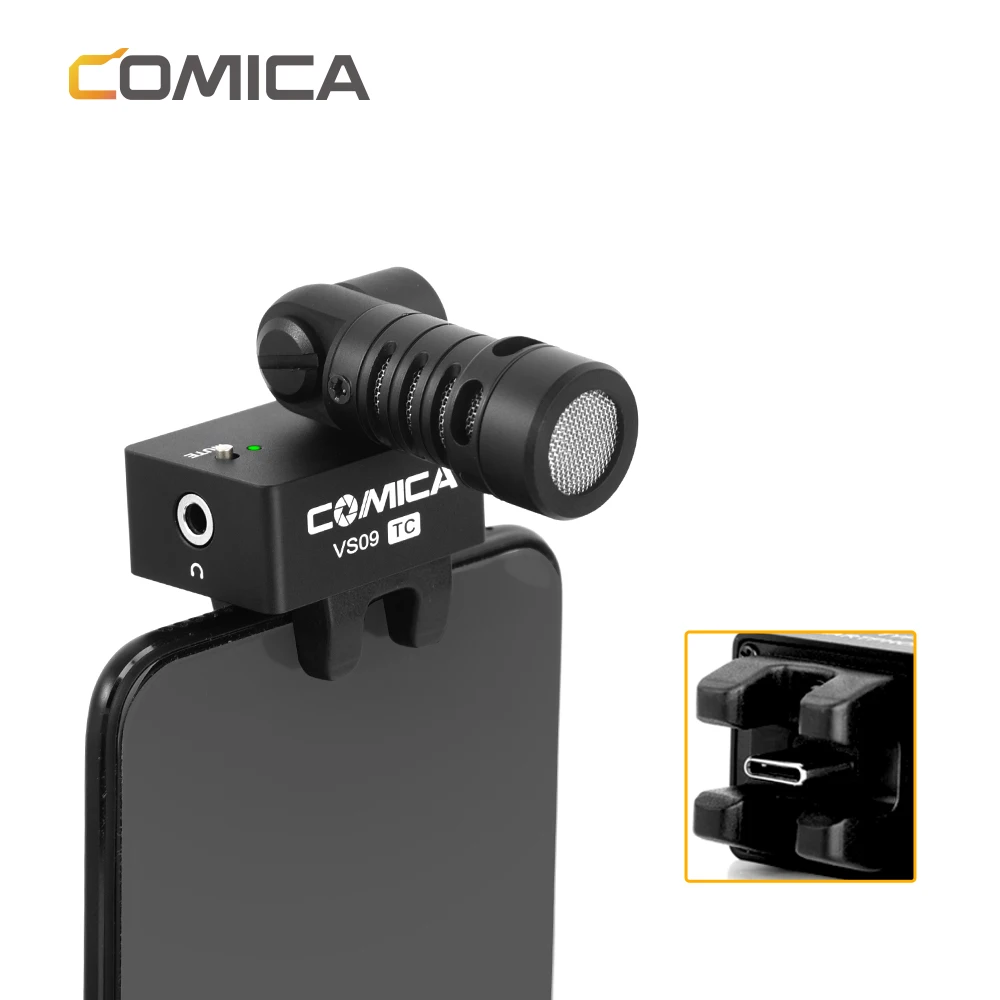 COMICA CVM VS09 TC USB C подключение кардиоидный вращающийся на 180 градусов микрофон для смартфона с интерфейсом TYPE