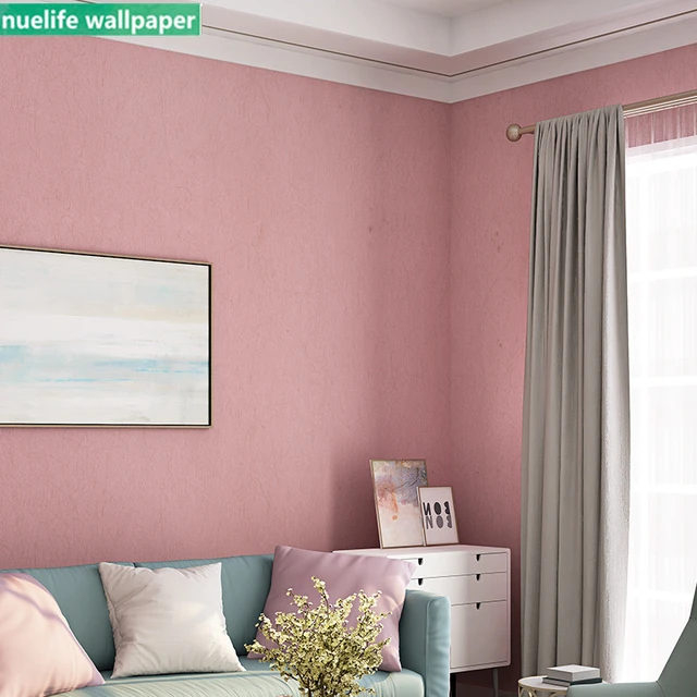 北欧シンプルなサブカラーダークピンクパターン壁紙リビングルーム王女の部屋のベッドルームのテレビの背景の壁紙 Aliexpress Mobile