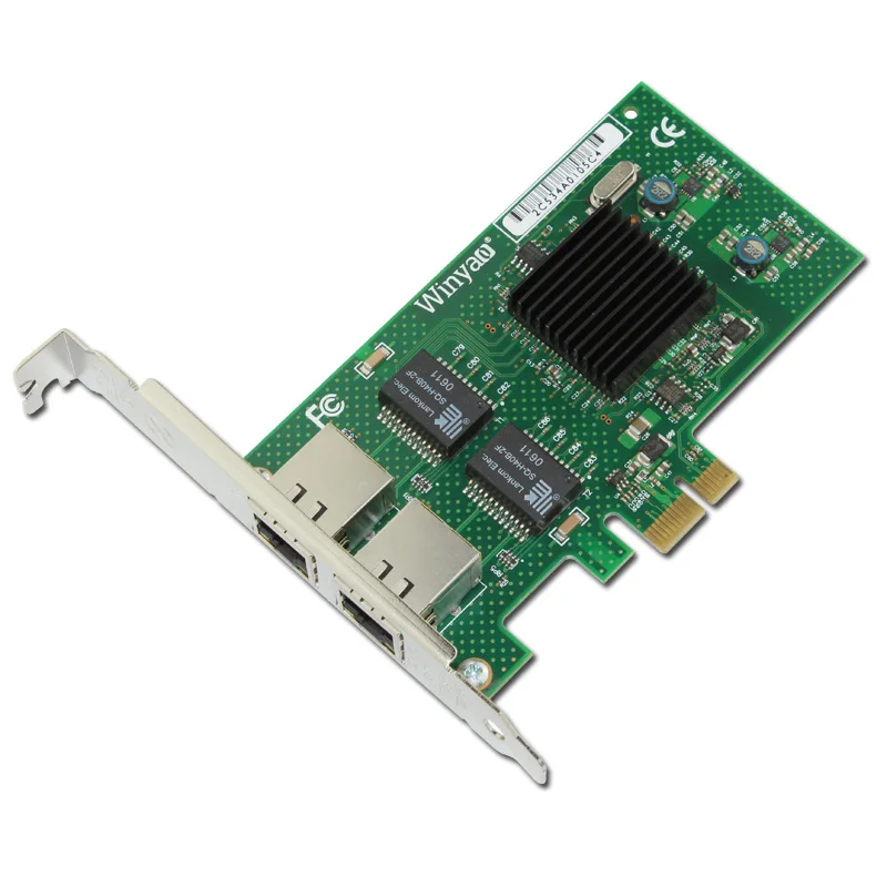 Сетевой адаптер с 2 портами Gigabit Ethernet 1000M PCI-E X1 чипсет 82575EB | Компьютеры и офис