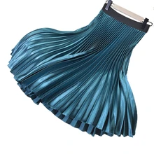 Женские длинные юбки Для женщин s модный бренд трапециевидной формы Для женщин плиссированные юбки Высокая Талия Вечерние Для женщин женская Юбка-миди Faldas Mujer Saias