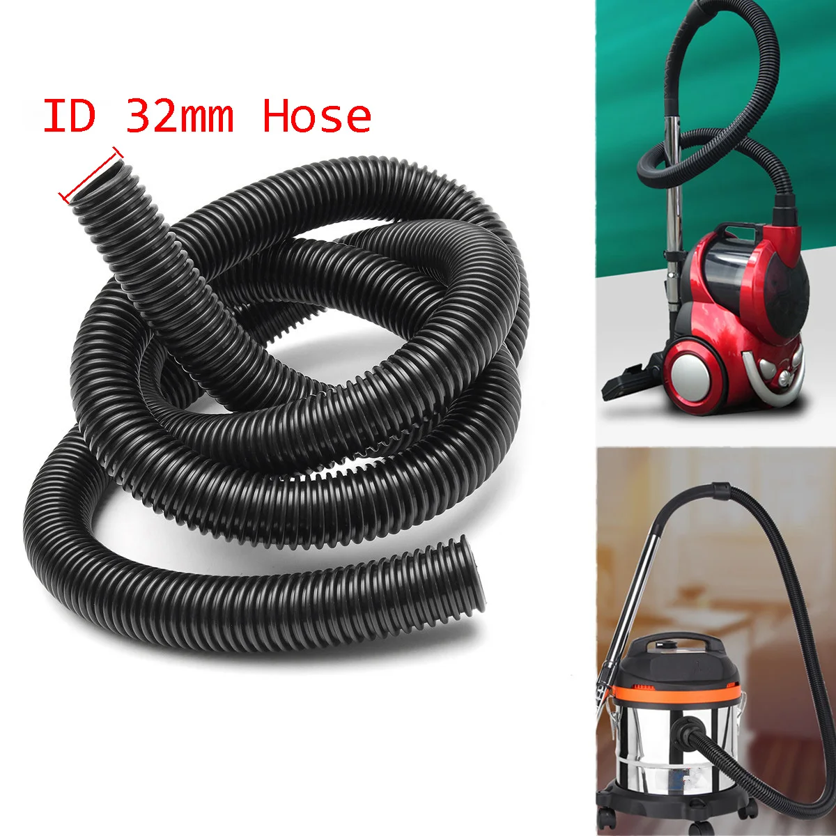 

Diameter 32mm 2.5M EVA Black Vacuum Cleaner Hose For Most Of Household For Most Models Of Household Vacuum Cleaner