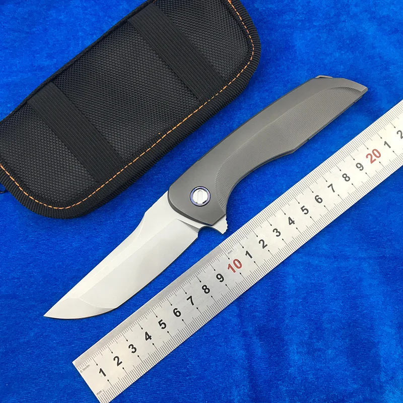 

LEMIFSHE Hakkaido Flipper m390 blade titanium handle folding knife outdoor camping kitchen fruit knife EDC tool